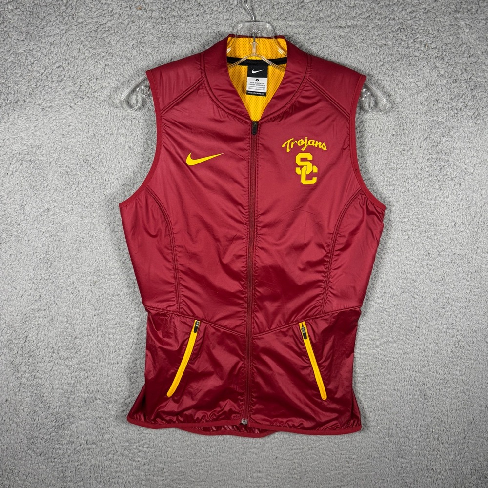 Nike USC Trojans Womens‎ Small Cardinal Red Full Zip Athletic Vest 705689-612